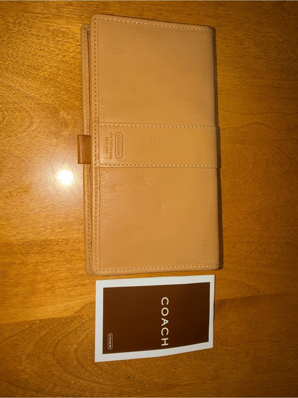 Coach Tan Foldover Continental Wallet
